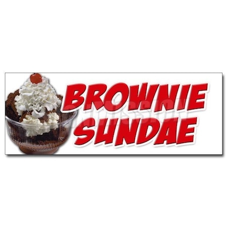 Signmission BROWNIE SUNDAE DECAL sticker ice cream dessert whipped cream cherry, D-12 Brownie Sundae D-12 Brownie Sundae